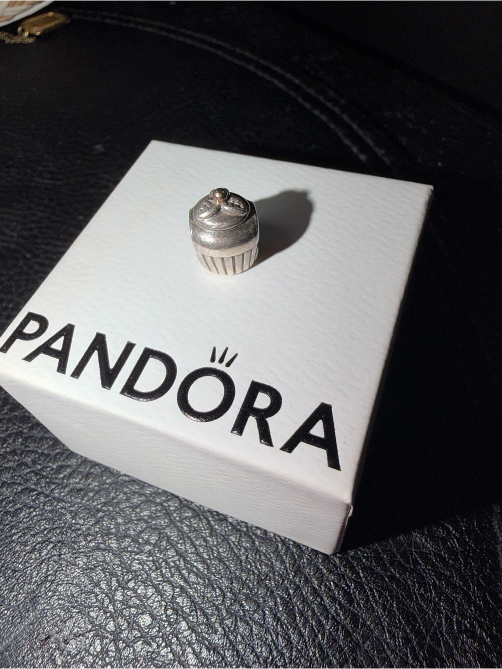 Pandora Silver Cupcake Charm with Frosting Detail - Silver